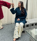 Premium Teal Blue Kurti Palazzo Co-Ord Set