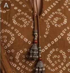 Women's Brown Bandhani printed kurta set