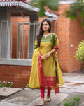 Elegant Kanchi Cotton Suit With Jacquard Dupatta